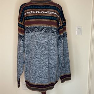 Peruvian Colors Baby Alpaca Unisex Crew Neck Long Sleeve Sweater size XL 100%